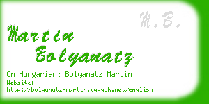 martin bolyanatz business card